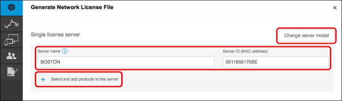 Choose the Server Model for your License File