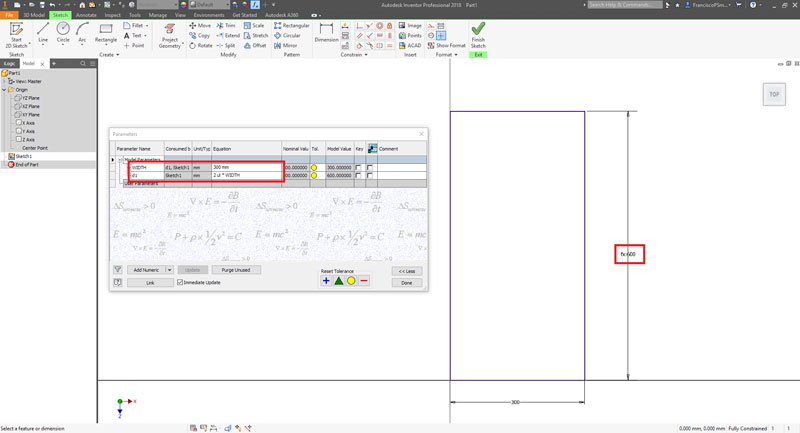 Width and Depth Parametrics