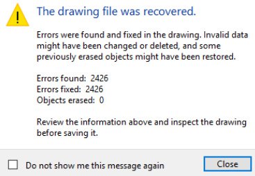 Recover AutoCAD Drawing Report