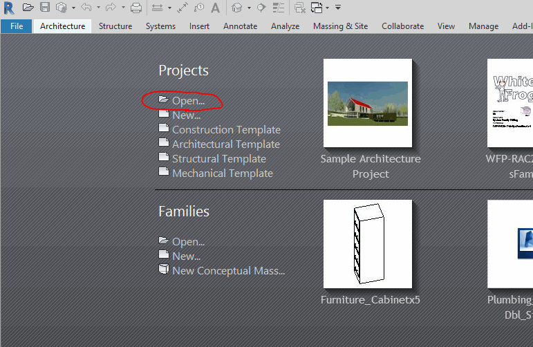 Open Revit Project