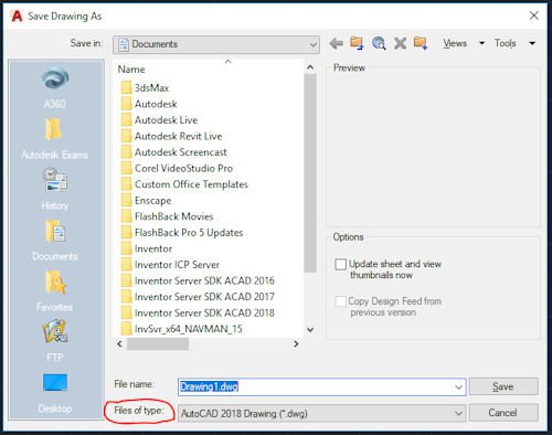 Save File as AutoCAD DWG