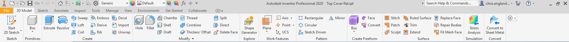 Inventor 2020 Unwrap Tool Location