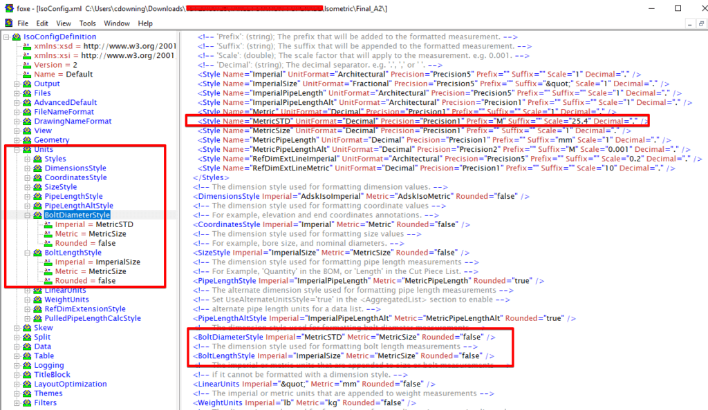 IsoConfig XML File