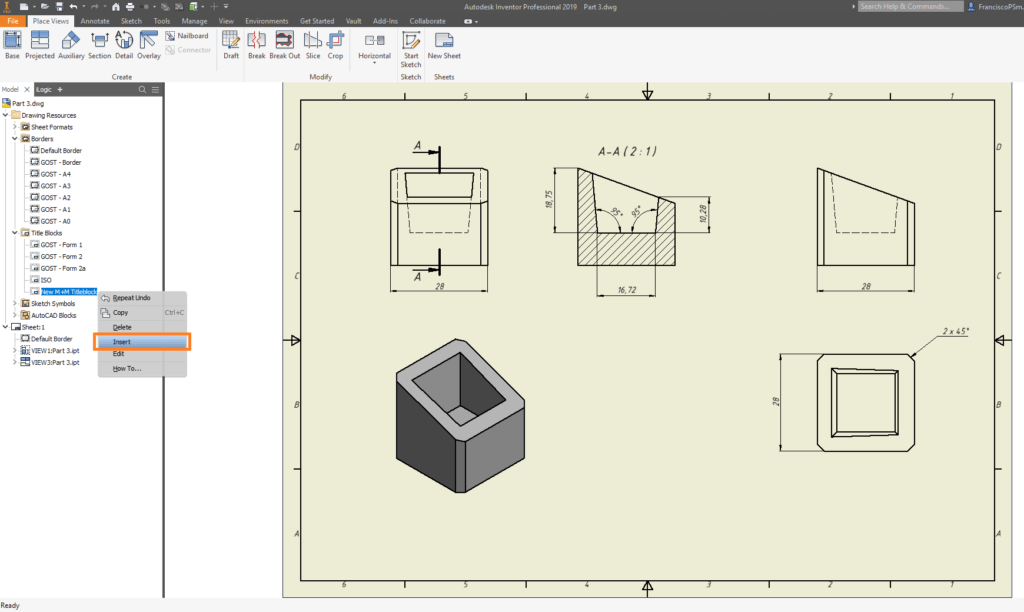 Inventor Drawing - Inserting New Resources