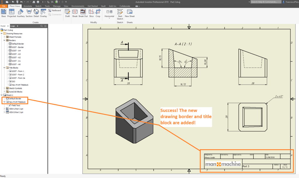 Inventor Drawing with New Resources