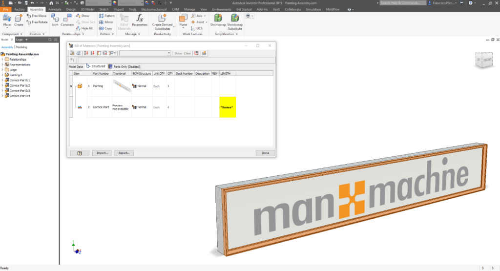 Assembly BOM Custom Parameters