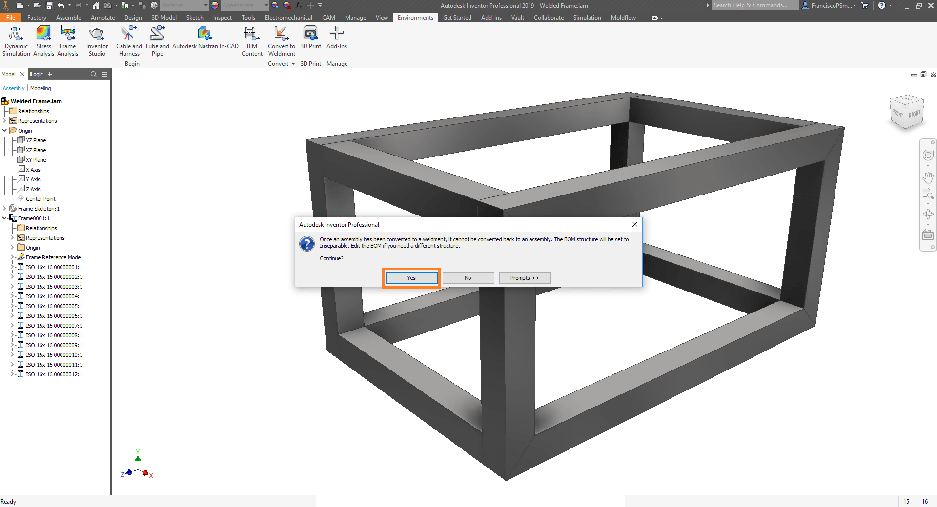 Illustrated Guide to Weldments in Inventor – Man and Machine