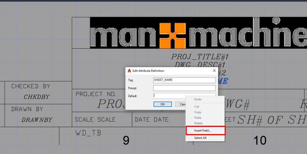 AutoCAD Attribute - Insert Field