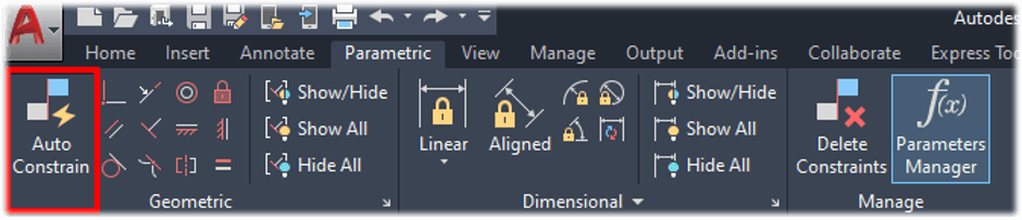 Parametric Auto Constrain Button