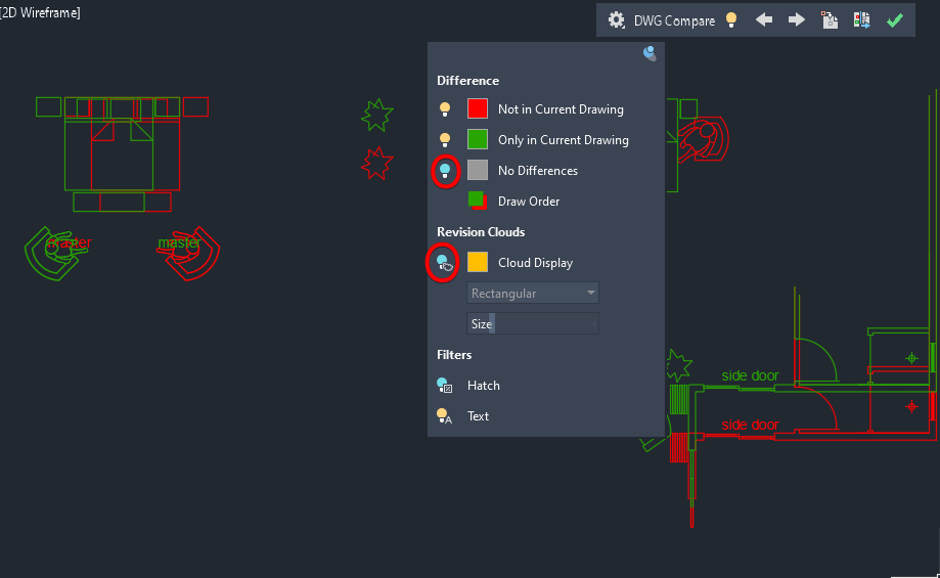 Drawing Comparison Options Disabled