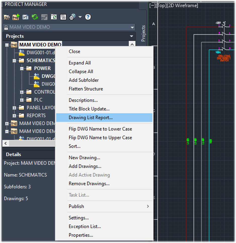 Create a Drawing List Report