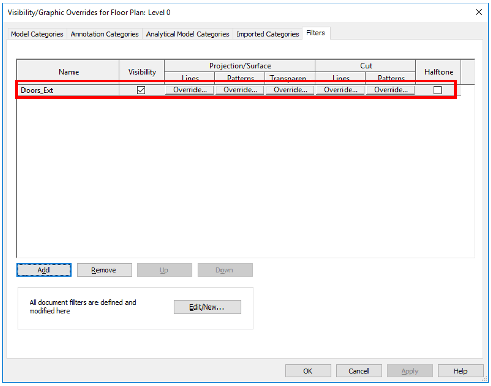 Filter Appearance Settings