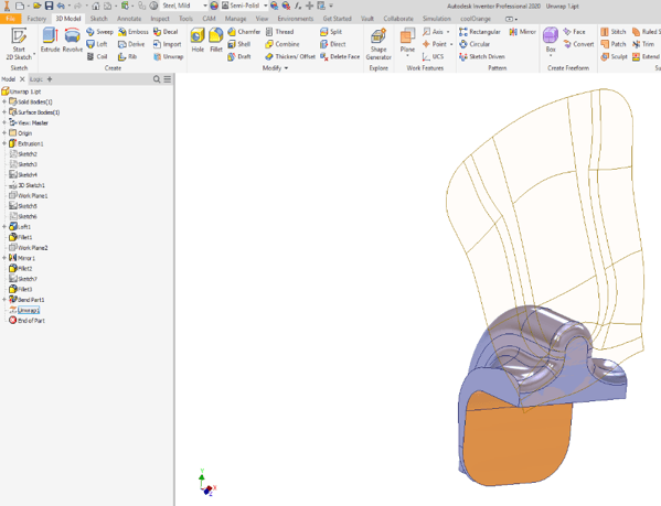 Inventor Unwrap Section