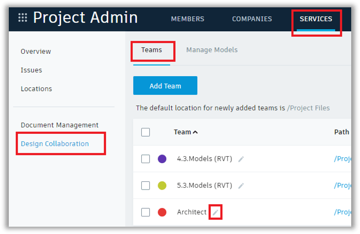 BIM 360 Design Rename Teams