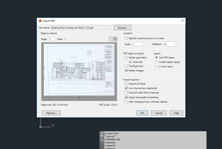 Import PDF to AutoCAD