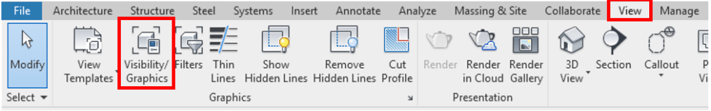 Revit Visibility Graphics Ribbon Button