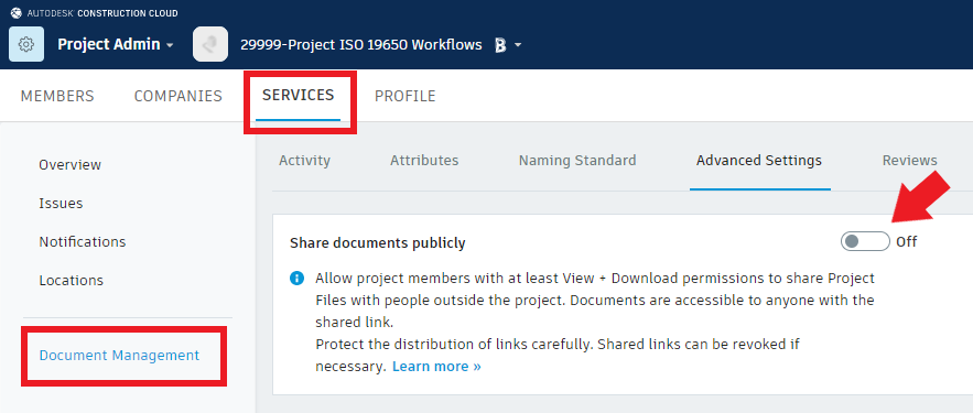 BIM 360 Docs Share documents publicly